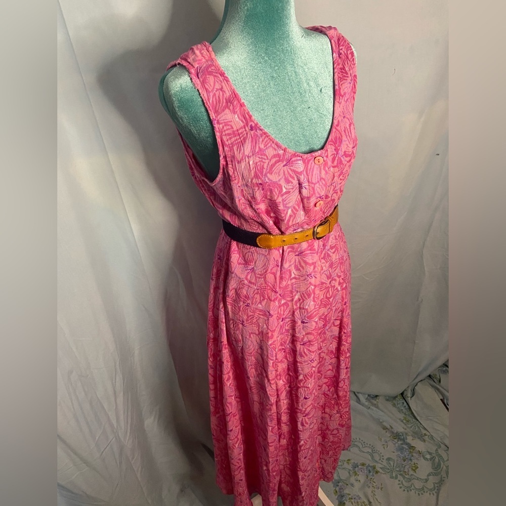 Vintage pink button down dress - Picture 2 of 6